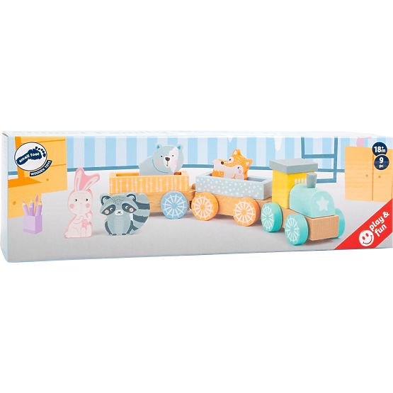 Train en bois Small Foot aux couleurs pastel