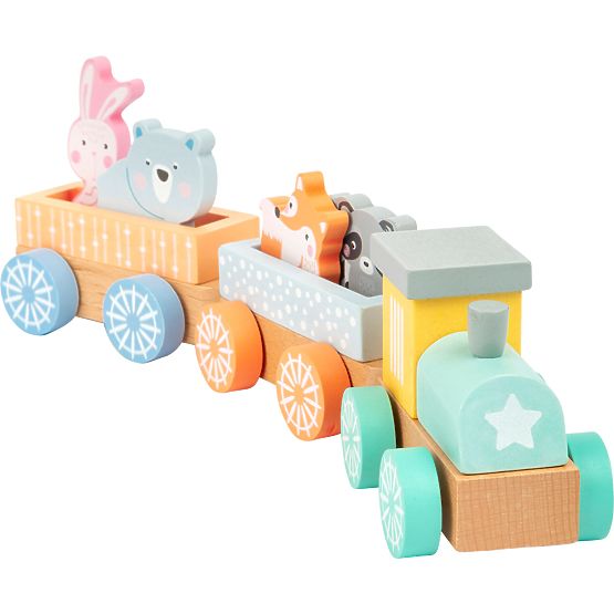 Train en bois Small Foot aux couleurs pastel