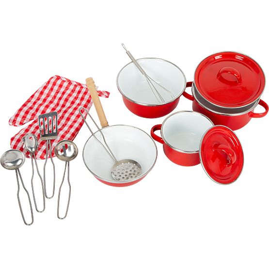 Vaisselle enfant Small Foot en métal rouge
