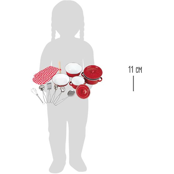 Vaisselle enfant Small Foot en métal rouge