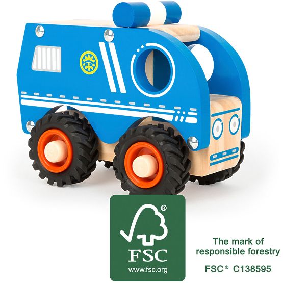 small foot Voiture de police en bois