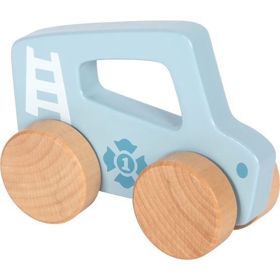 small foot Voiture en bois à pousser Bleue