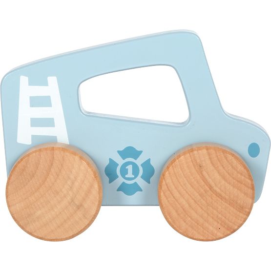 small foot Voiture en bois à pousser Bleue