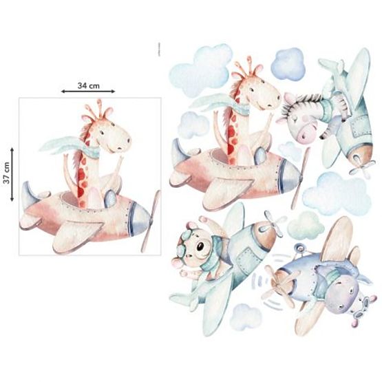 Sticker mural - Animaux dans les avions