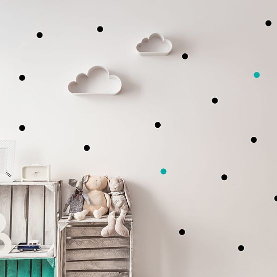 Lot de stickers muraux - Pois beiges
