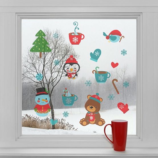 Stickers de Noël pour fenêtre - Ambiance de Noël