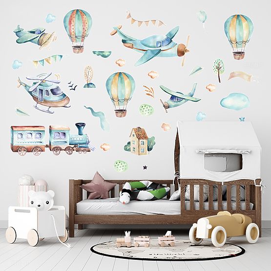Stickers muraux - Avions et ballons