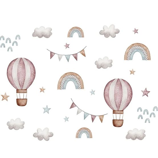 Stickers muraux - Ballons et nuages