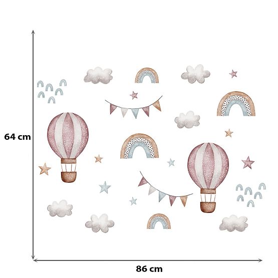 Stickers muraux - Ballons et nuages