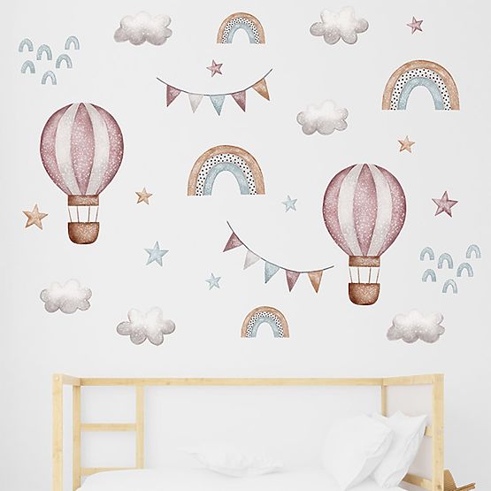 Stickers muraux - Ballons et nuages