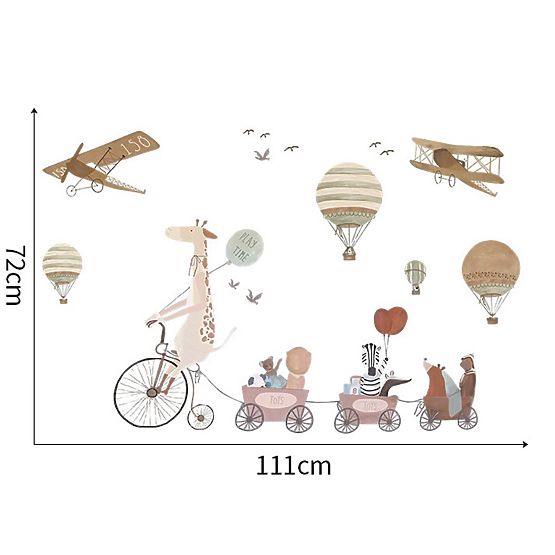 Stickers muraux - Chariot avec animaux
