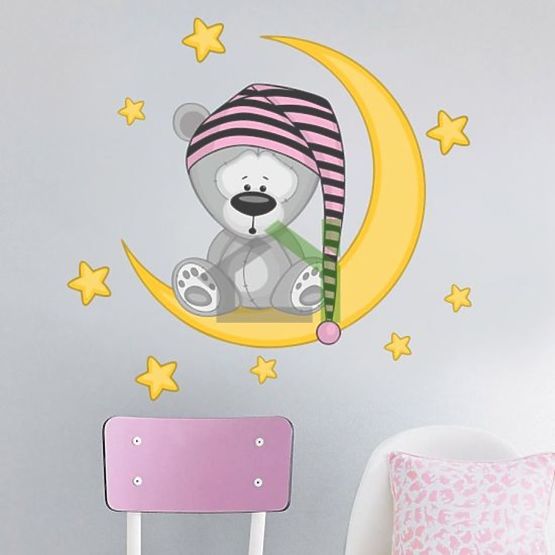 Stickers muraux Deluxe - Ourson dormant