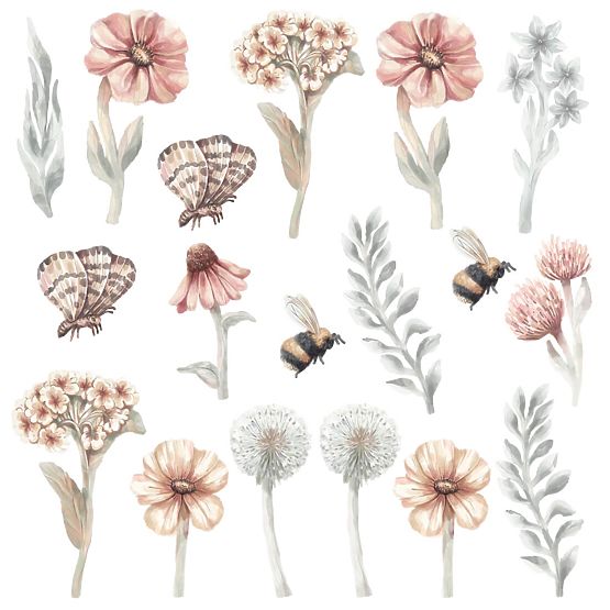 Stickers muraux - fleurs des champs