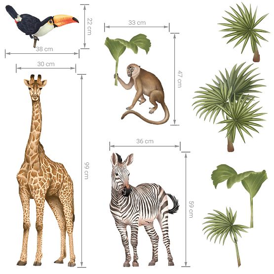 Stickers muraux girafe