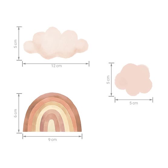 Stickers muraux Mini arcs-en-ciel - beige