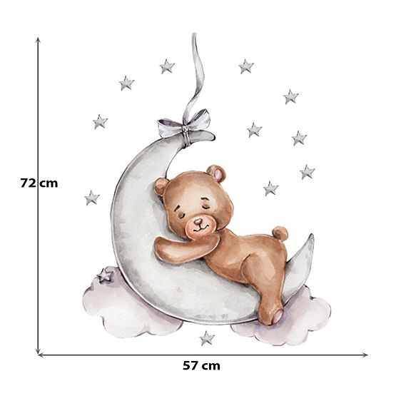 Stickers muraux - Ourson sur la lune