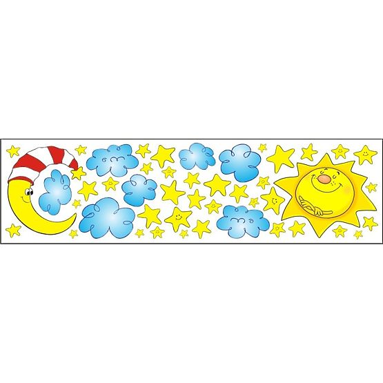 Stickers pour fenêtre – Soleil, lune et étoiles - 0,3 m2