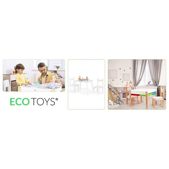 Table +2 chaises mobilier pour enfants ensemble ECOTOYS
