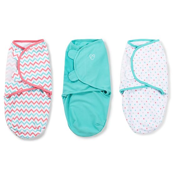 SwaddleMe - Bébé couverture Zig ZAG/turquoise/pois 3ks