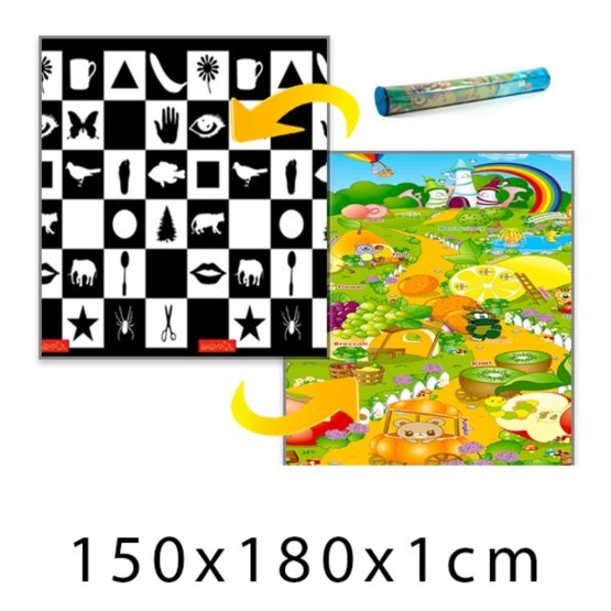 Tapis en mousse pour enfants Chessboard + Fruit Paradise 150x180x1 cm