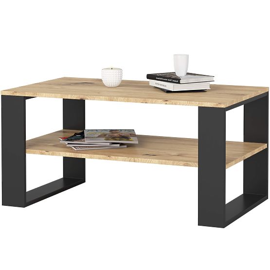 TABLE BASSE ALEX CHÊNE ARTISAN / NOIR