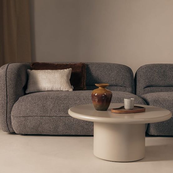 Table basse Arce 80 cm, beige foncé, mat