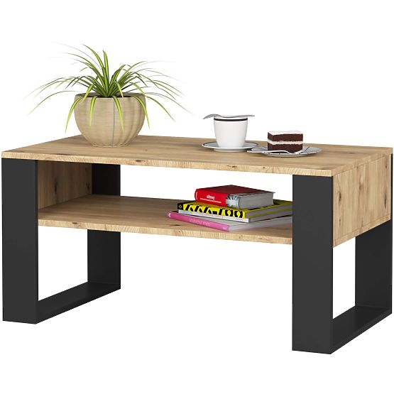 TABLE BASSE DOMI CHÊNE ARTISAN / NOIR