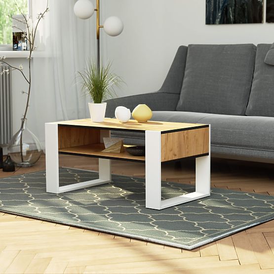 TABLE BASSE DOMI CHÊNE CRAFT / BLANC