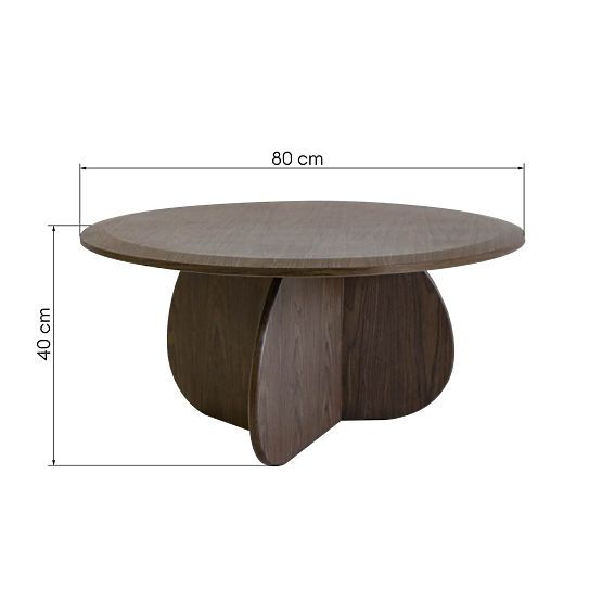 Table basse Noku 80 cm, noyer foncé