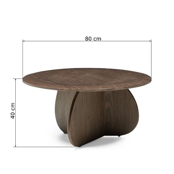 Table basse Noku 80 cm, noyer foncé
