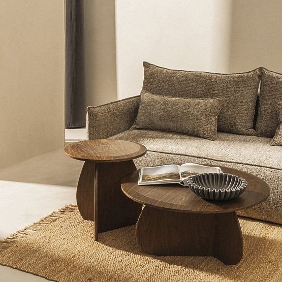 Table basse Noku 80 cm, noyer foncé