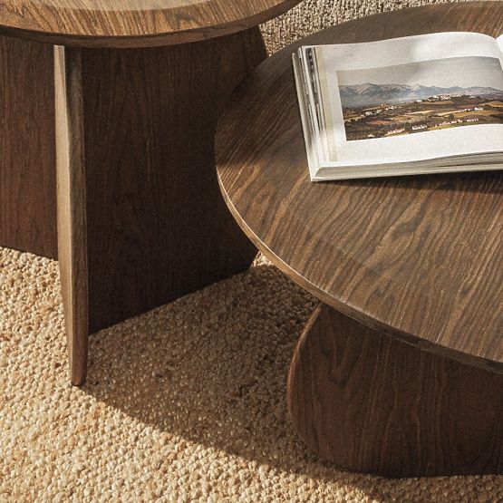 Table basse Noku 80 cm, noyer foncé