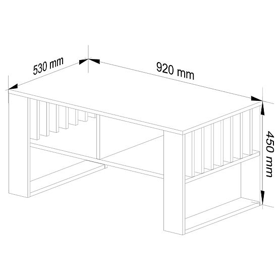 TABLE BASSE ROCKFORD BLANC / NOIR