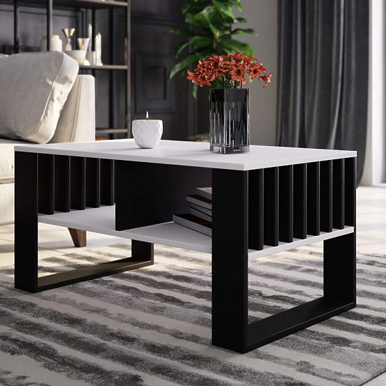 TABLE BASSE ROCKFORD BLANC / NOIR