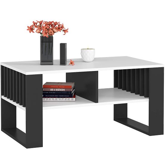 TABLE BASSE ROCKFORD BLANC / NOIR