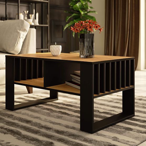 TABLE BASSE ROCKFORD CHÊNE CRAFT / NOIR