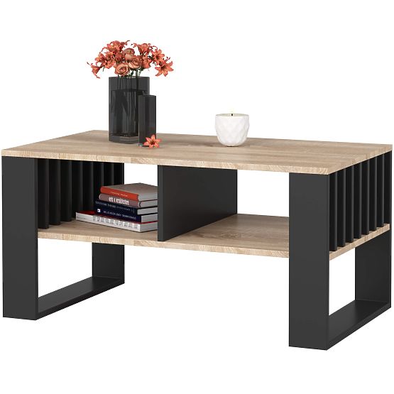 TABLE BASSE ROCKFORD CHÊNE SONOMA / NOIR
