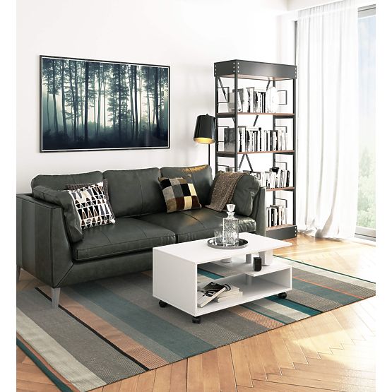 TABLE BASSE SUR ROULETTES VINI BLANC