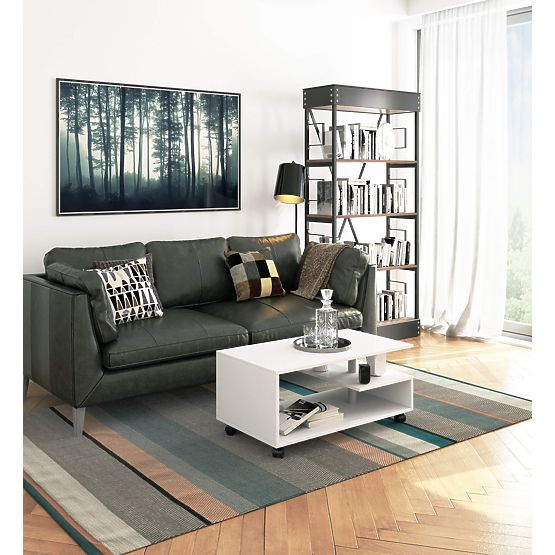 TABLE BASSE SUR ROULETTES VINI BLANC