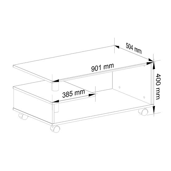 TABLE BASSE SUR ROULETTES VINI SONOMA
