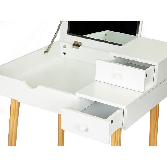 Table cosmétique avec miroir et chaise