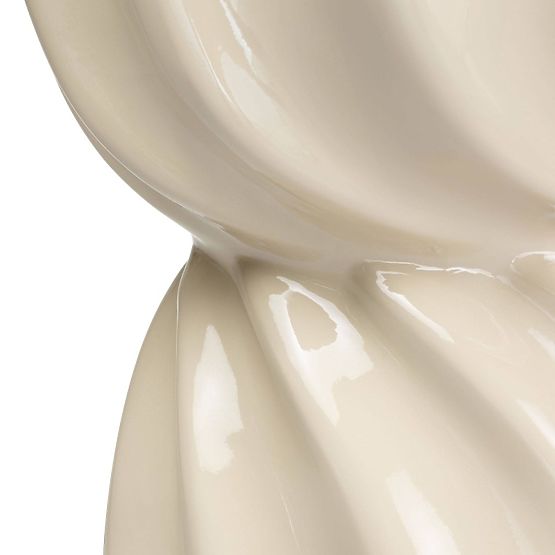 Table d'appoint Bloom 35 cm, beige, brillant