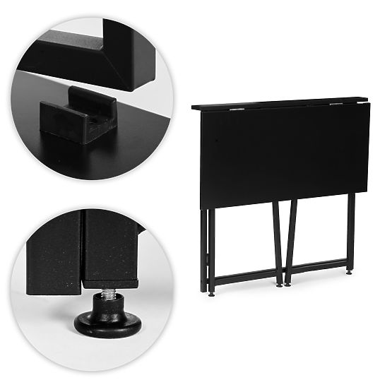Table d'ordinateur pliant 80x45 cm table pour ordinateur portable noir ModernHome