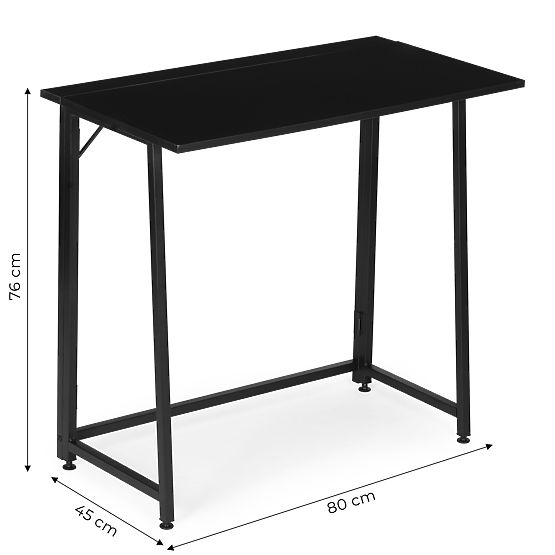 Table d'ordinateur pliant 80x45 cm table pour ordinateur portable noir ModernHome