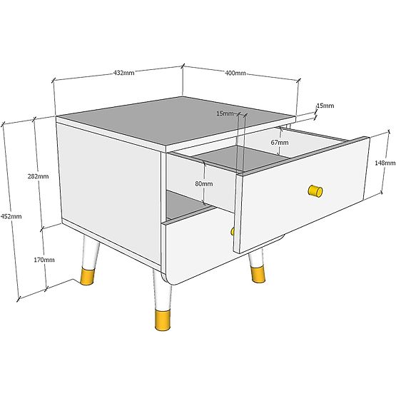 Table de chevet Billy - vert olive