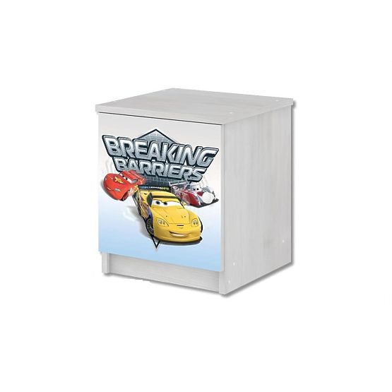 Table de chevet enfant Cars - décor pin norvégien
