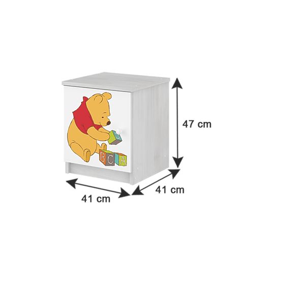 Table de chevet enfant Mickey Mouse - Décor pin norvégien