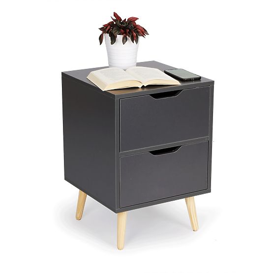 Table de chevet noire NORLA