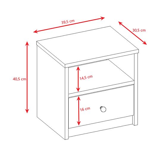 Table de chevet Ourbaby pour enfants - blanche