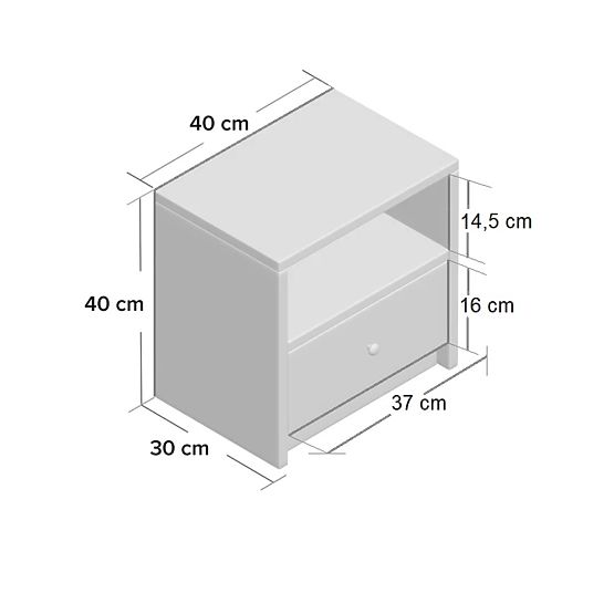 Table de chevet Ourbaby pour enfants - hêtre et blanc